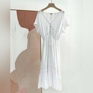Women's dresses white lace with dresses long dresses short sleeve dress